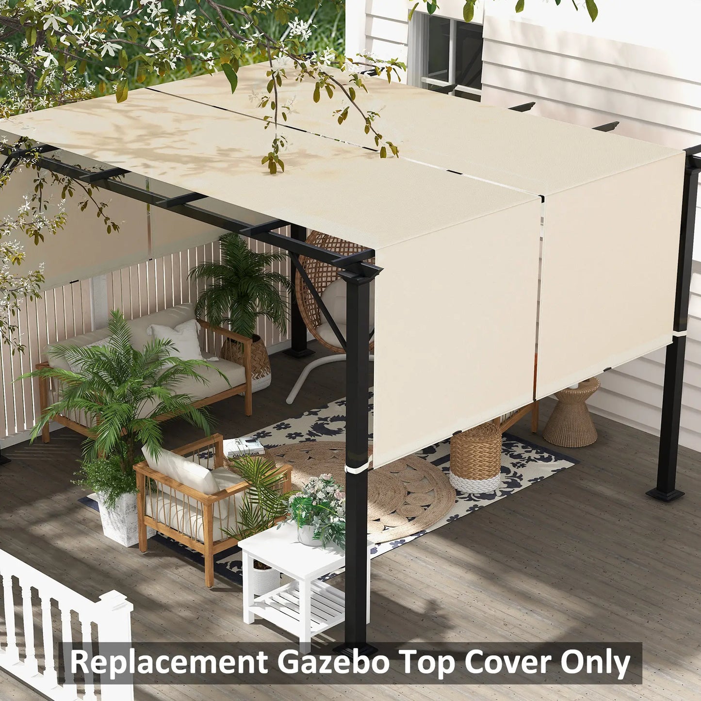 UV Protection Pergola Canopy, 10' x 10', Khaki Gazebo Canopy Replacement at Gallery Canada