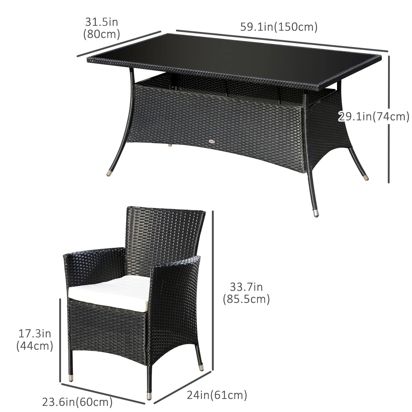 Garden Dining Set with Cushions Outdoor Dining Sets at Gallery Canada