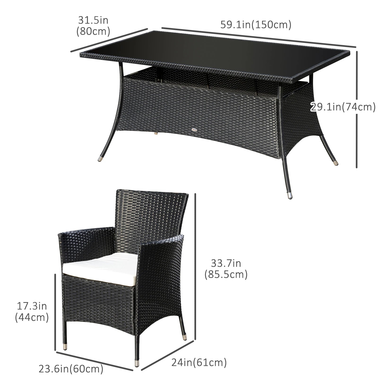 Garden Dining Set with Cushions Outdoor Dining Sets at Gallery Canada