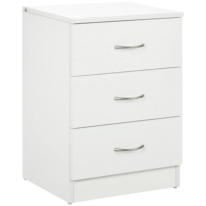 Modern Wood Nightstand, 3 Drawers, Anti-Tipping, White Bedside Tables at Gallery Canada