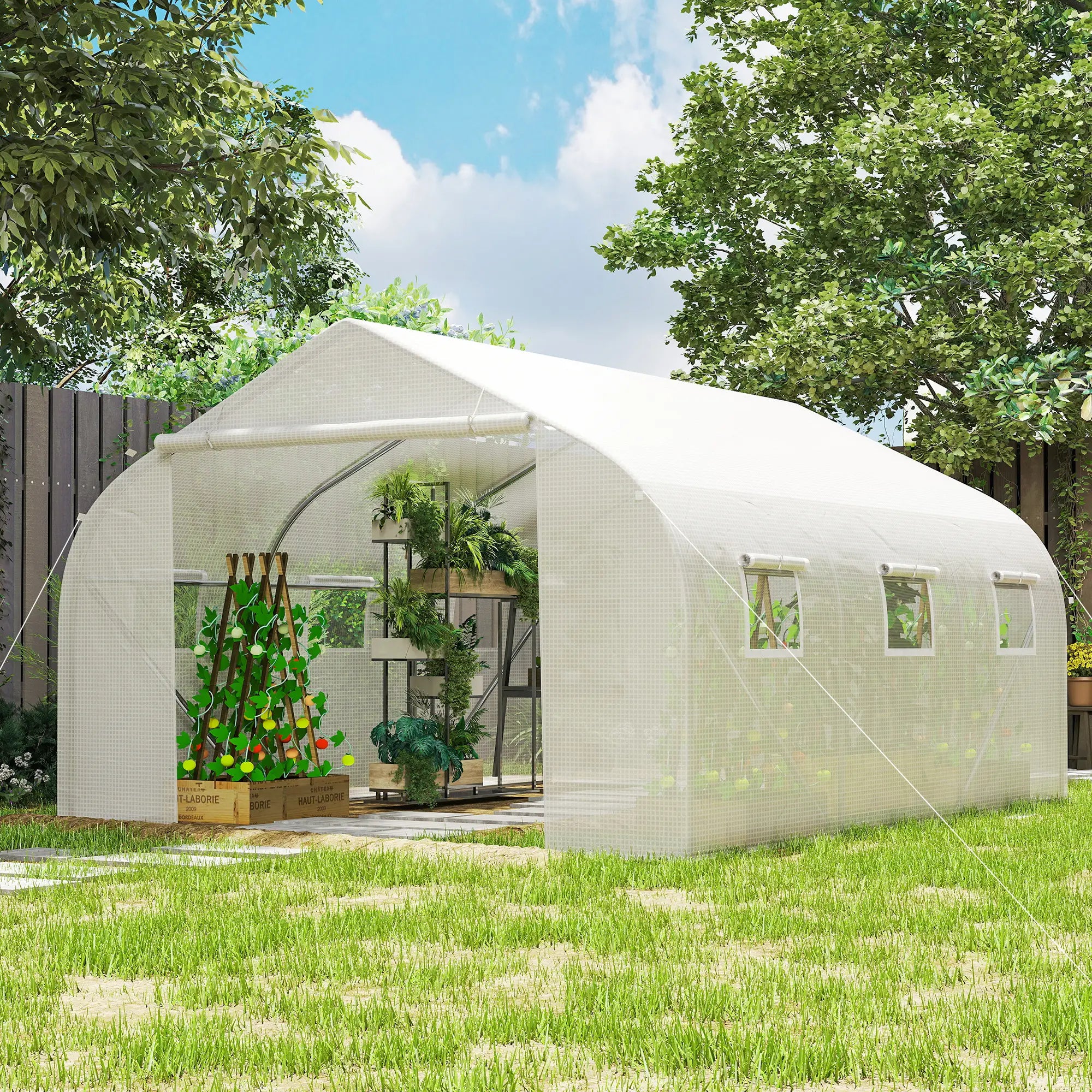 15'x10'x7' Greenhouse, Planting Shed, White Walk In Greenhouses at Gallery Canada