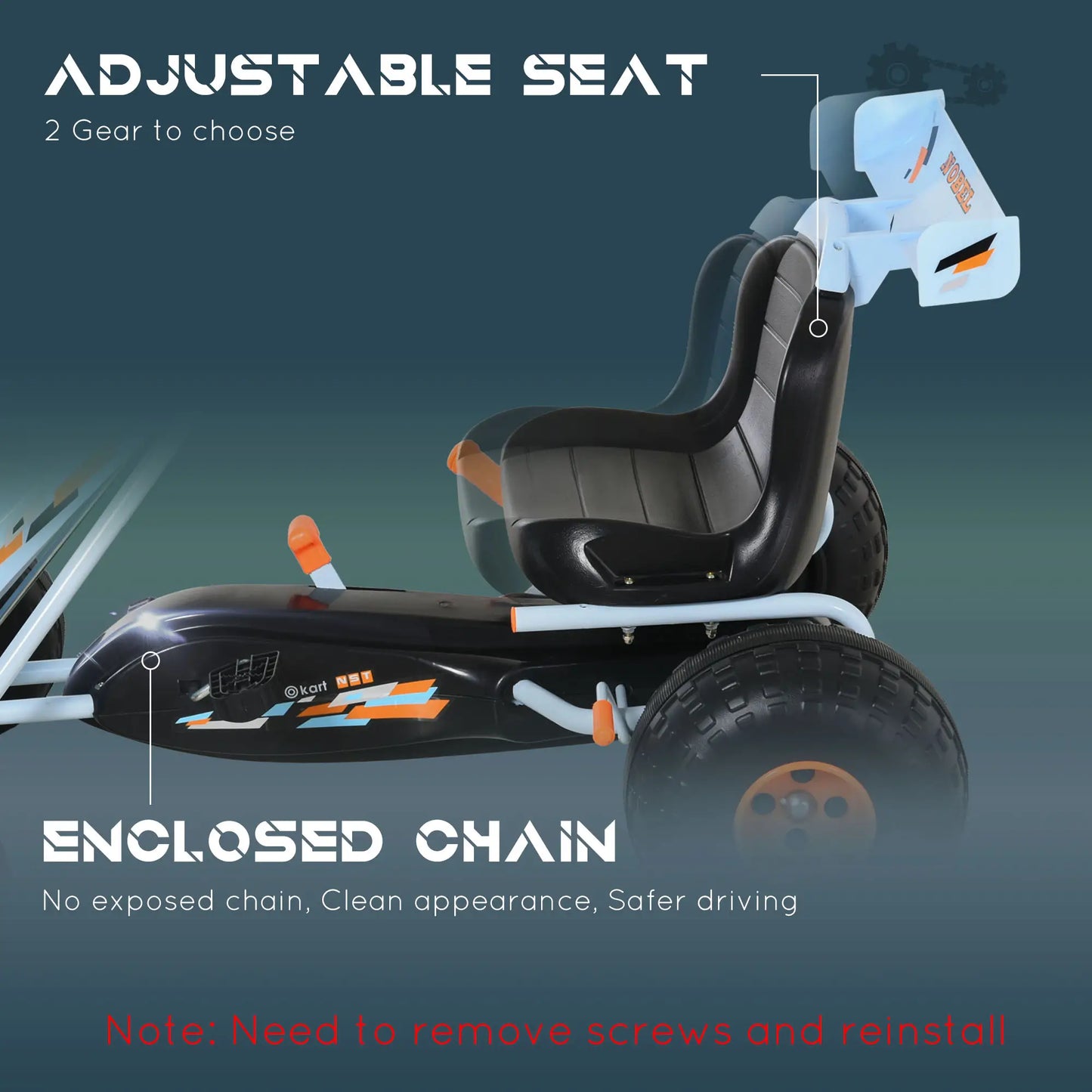 Kids Pedal Go Kart, 4 Wheel Ride on Car, Adjustable Seat, Handbrake, 3-6 Years Pedal Go Karts for Kids at Gallery Canada