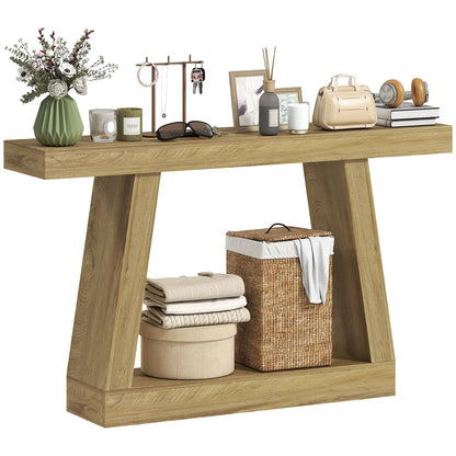 55" Farmhouse Console Table with Storage, Oak Console Tables at Gallery Canada