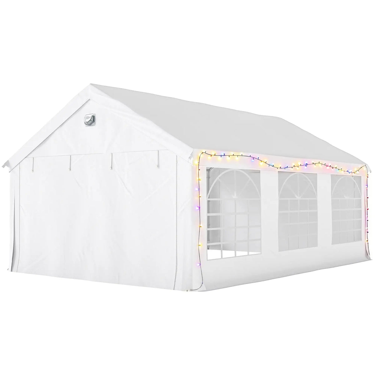 20' x 13' Party Tent, Heavy Duty Gazebo Canopy With Windows, White Canopy Tents White, Silver at Gallery Canada