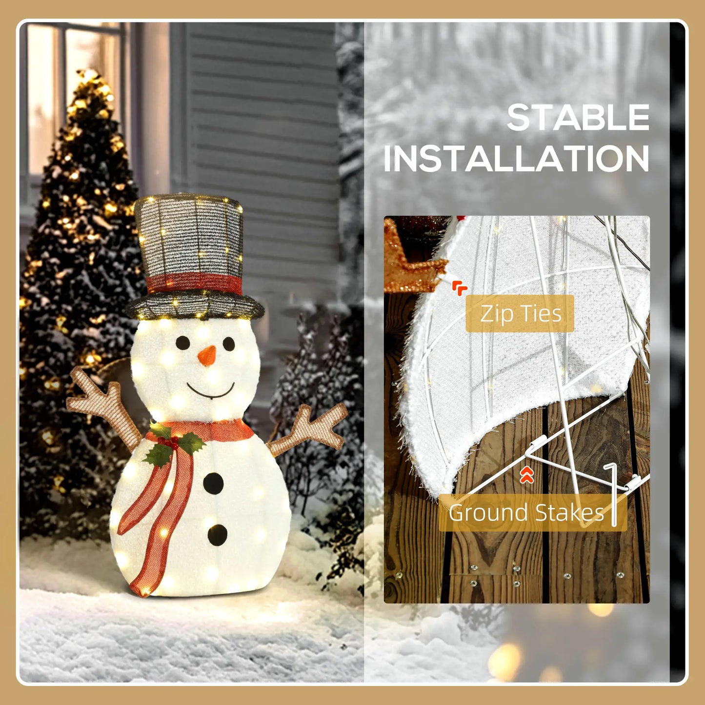 Lighted Snowman Yard Decoration, Indoor Outdoor, White Christmas Decorations at Gallery Canada