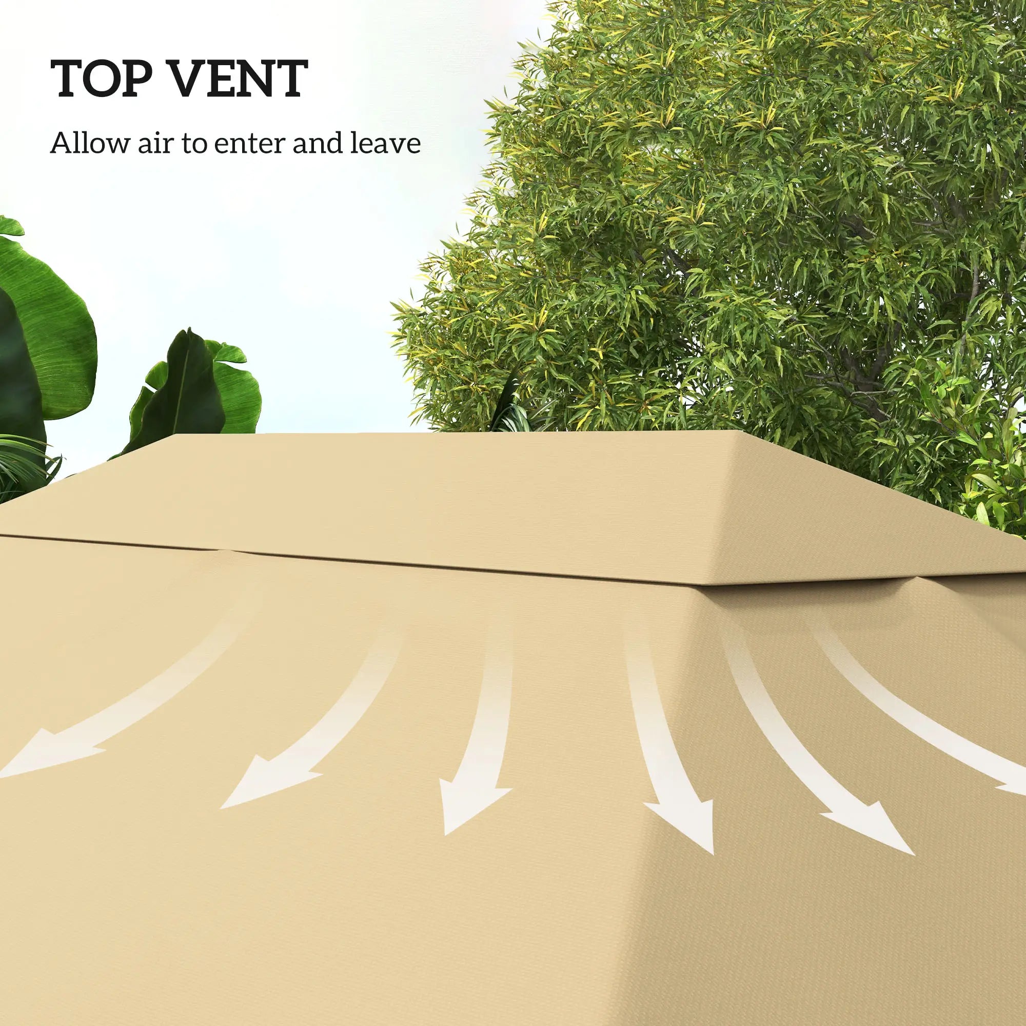 10' x 13' Gazebo Canopy Cover, Roof Replacement, Khaki Gazebo Canopy Replacement at Gallery Canada
