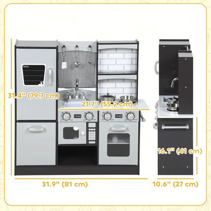 Kids Play Kitchen, Pretend Playset with Sound, Ages 3-8, Dark Brown Play Kitchen at Gallery Canada