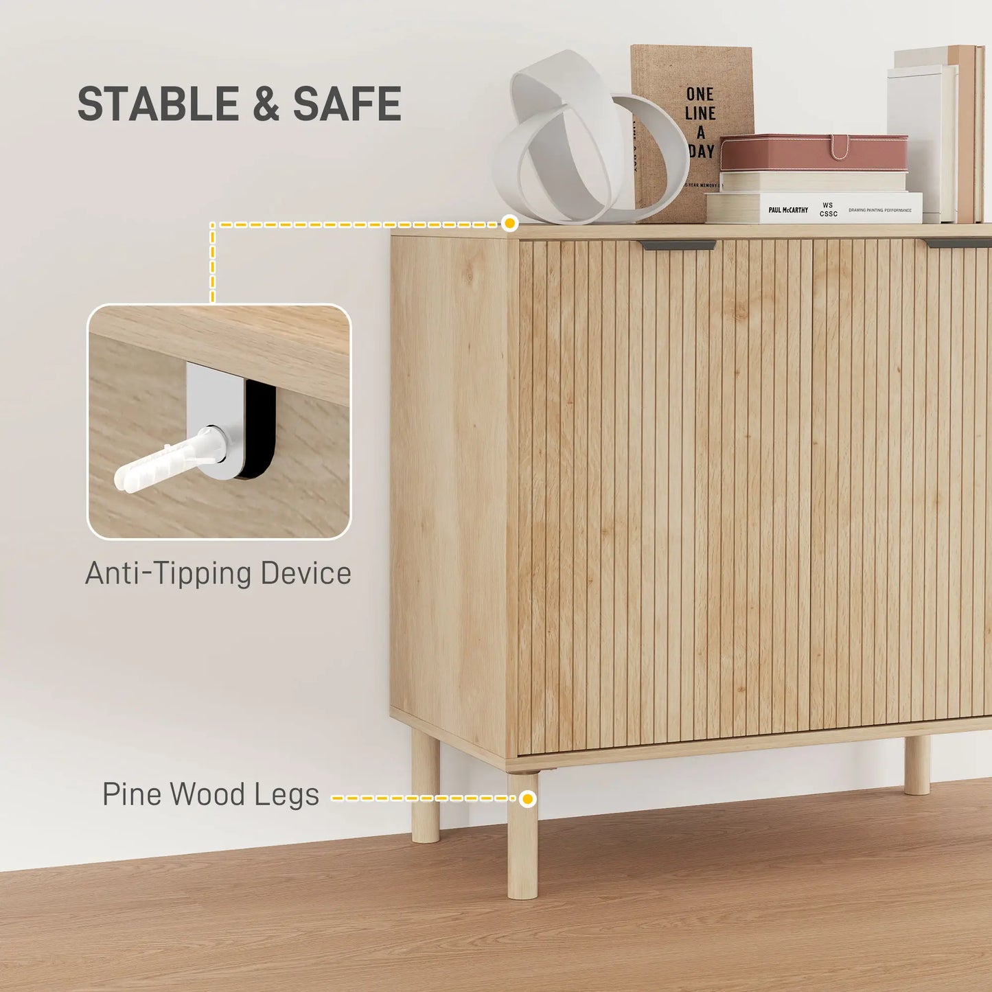 Accent Cabinet with Doors, Adjustable Shelf, Wood Legs, Oak Storage Cabinets at Gallery Canada