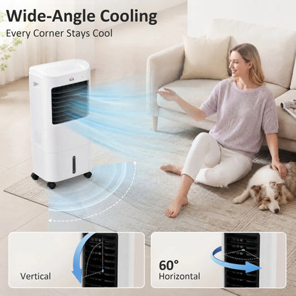 Tower Cooling Fan with Ice Pack, Remote, 3 Modes, 3 Speeds, 7.5H Timer, White Tower Fans at Gallery Canada