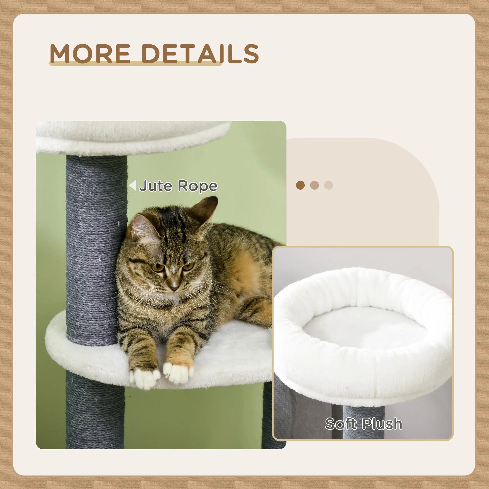 39" Cat Tree Tower, Multi-Level Activity Centre, Scratching Posts, White Cat Trees at Gallery Canada