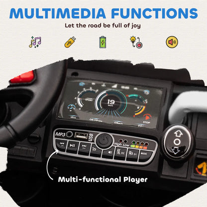 12V Ride On Car, Electric Bucket, Two-Seater, White Electric Toy Cars at Gallery Canada