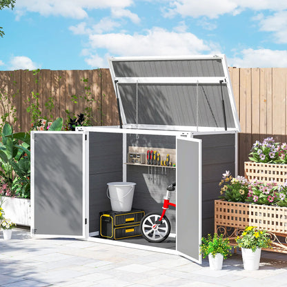 41 Cu. Ft. Outdoor Storage Shed, Horizontal Trash Can Storage, Grey Sheds at Gallery Canada