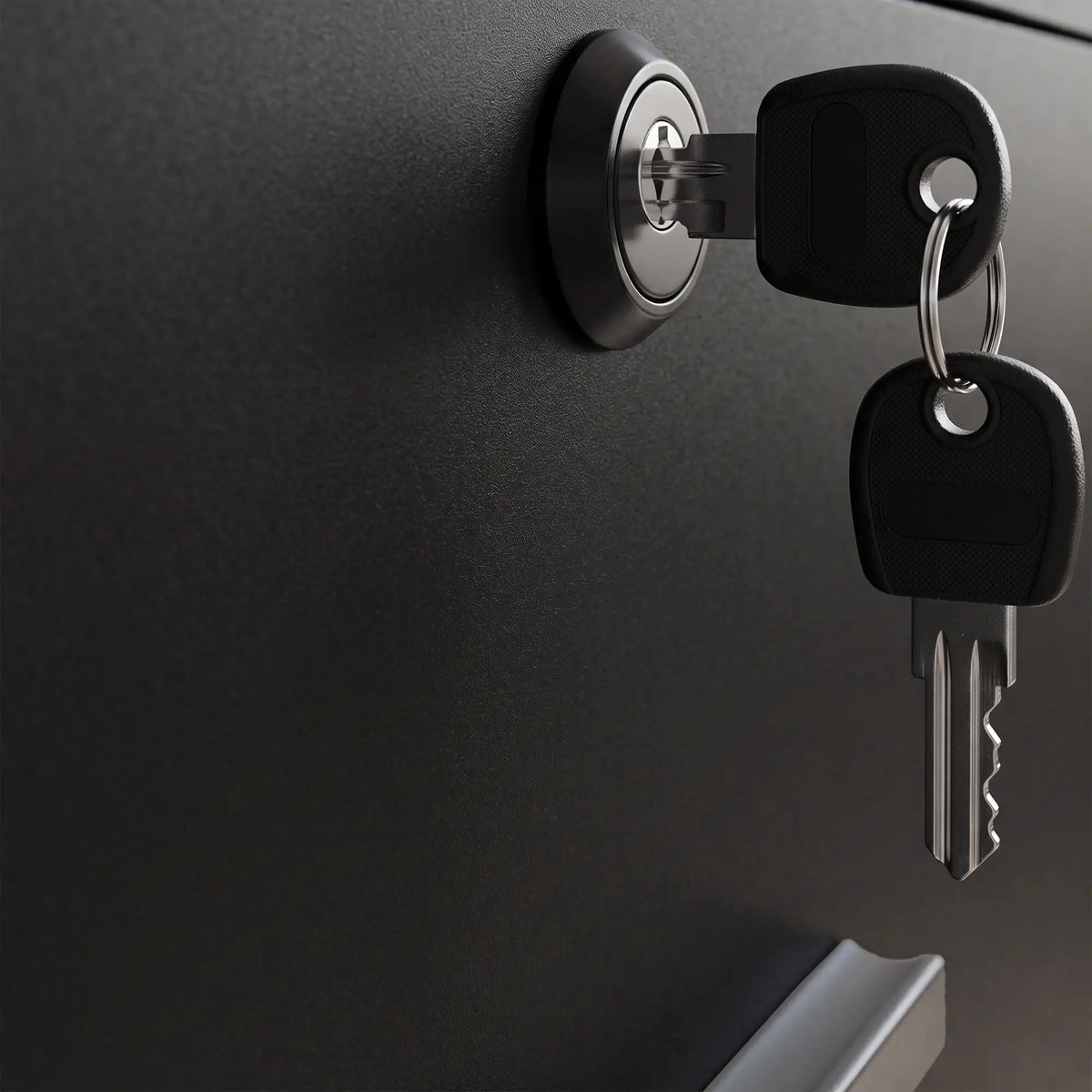 Filing Cabinet Locking Drawers Open Shelves 5 Casters, Black