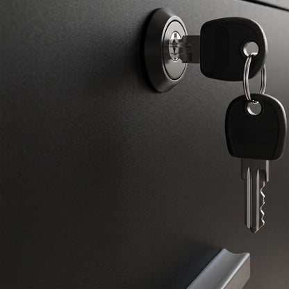 Filing Cabinet Locking Drawers Open Shelves 5 Casters, Black
