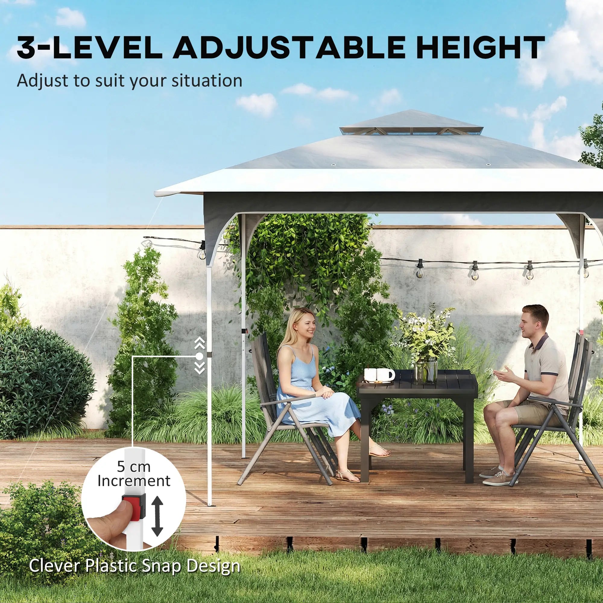 11.5 x 11.5 ft Pop Up Canopy Tent, 1-Button Setup, UPF 50+, Carry Bag, Dark Grey Pop Up Canopies at Gallery Canada