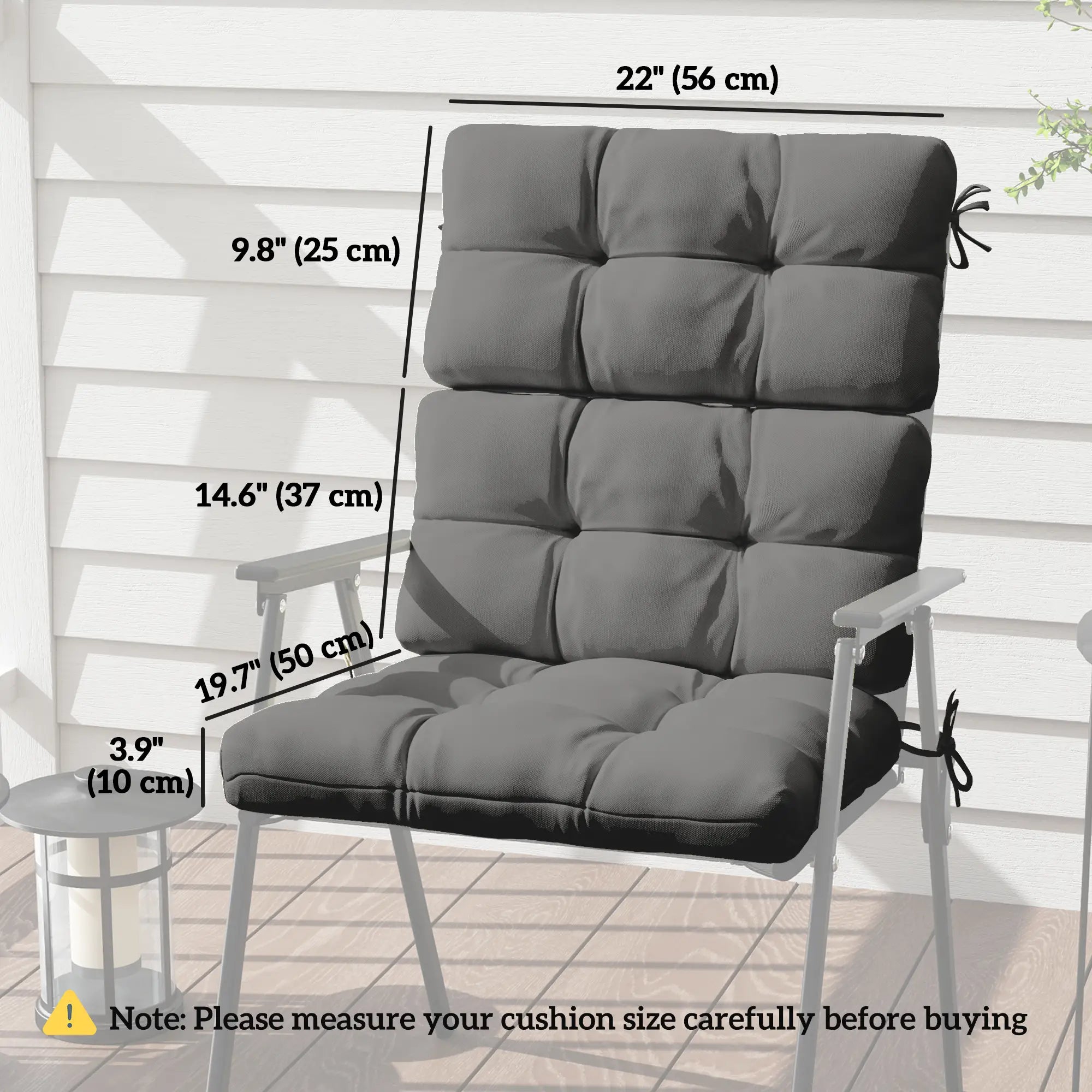 2-Piece Back Seat Cushion, Outdoor Patio Chair Set, Dark Grey Patio Chair Cushions at Gallery Canada