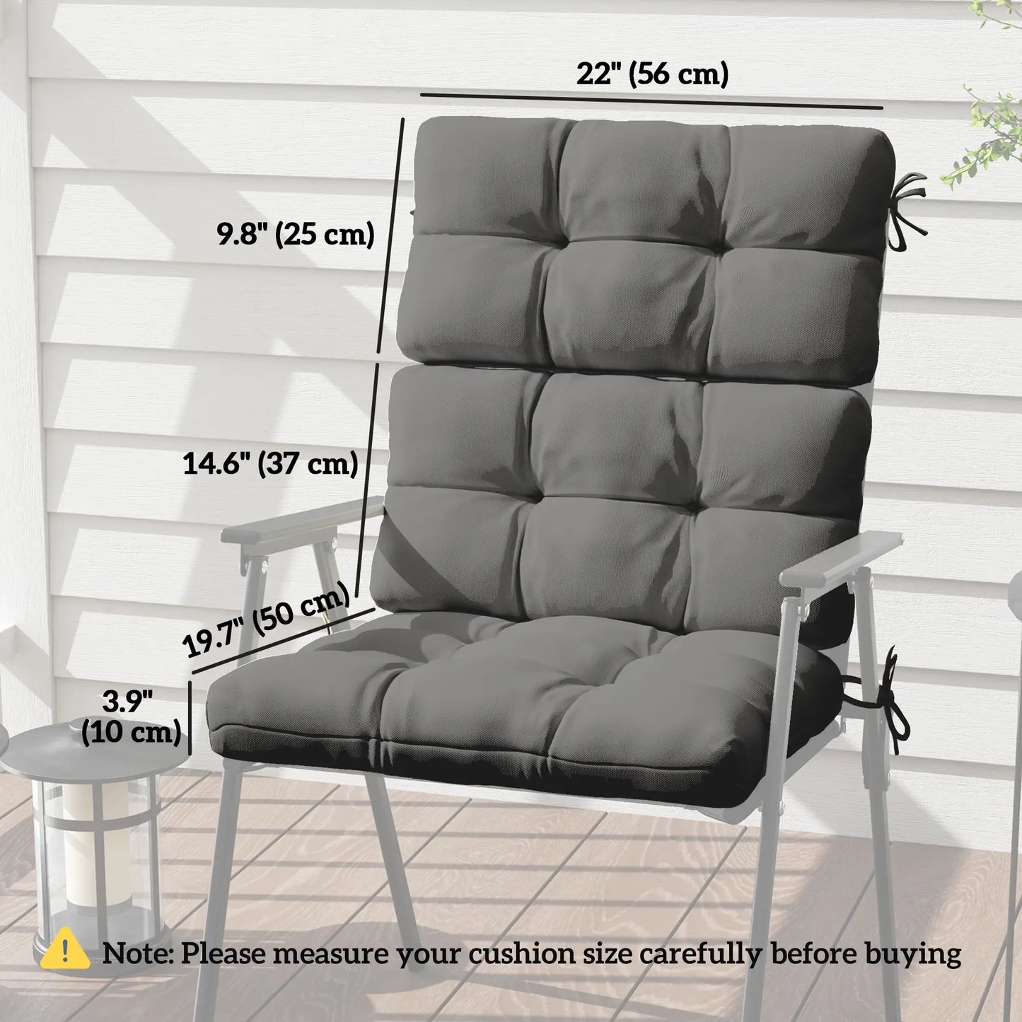 2-Piece Back Seat Cushion, Outdoor Patio Chair Set, Dark Grey Patio Chair Cushions at Gallery Canada