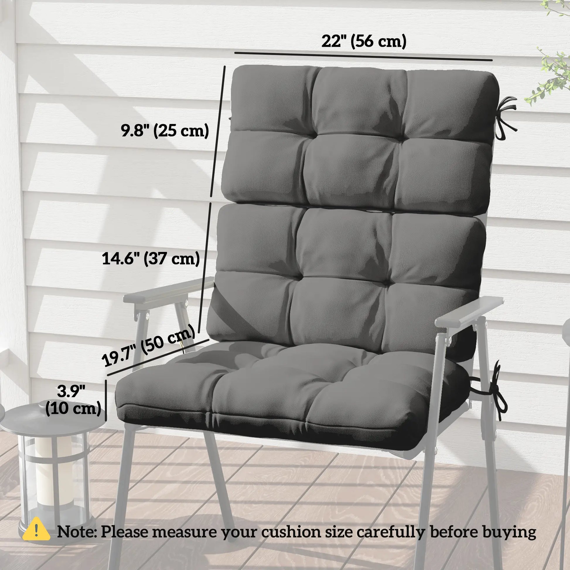 2-Piece Back Seat Cushion, Outdoor Patio Chair Set, Dark Grey Patio Chair Cushions at Gallery Canada