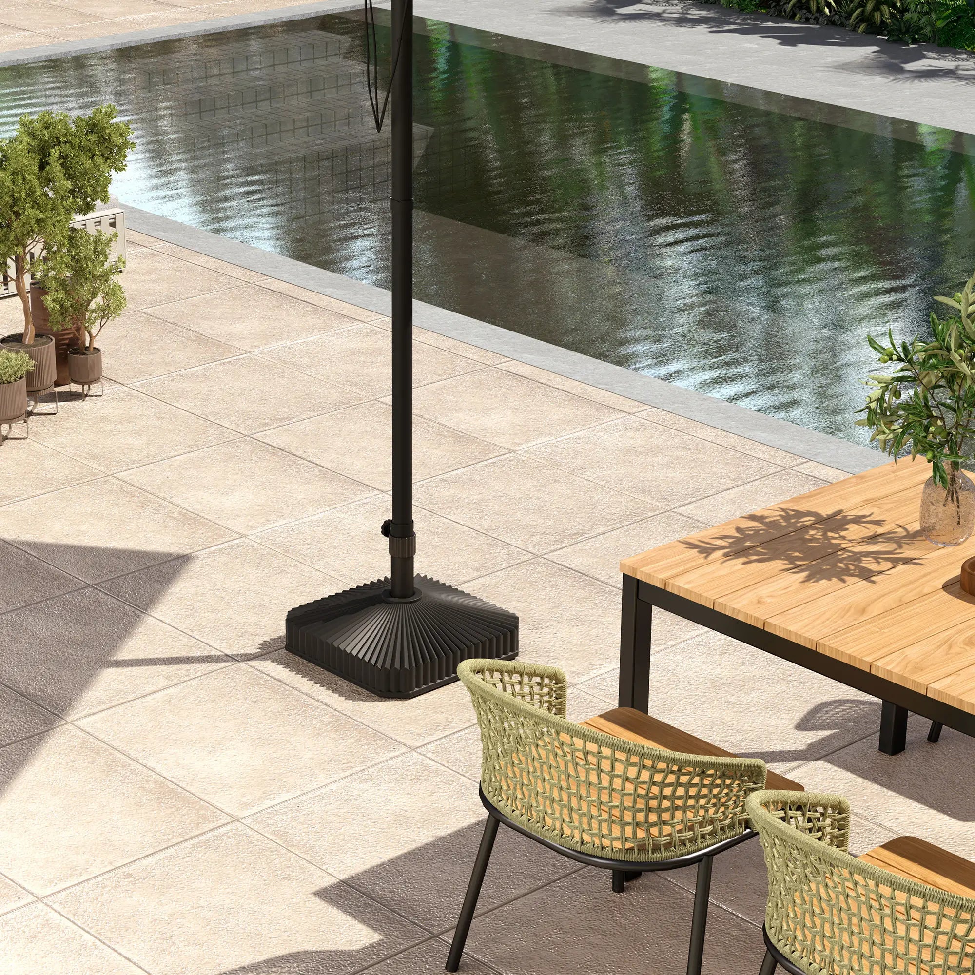 Heavy Duty Outdoor Umbrella Base Stand, 17.7