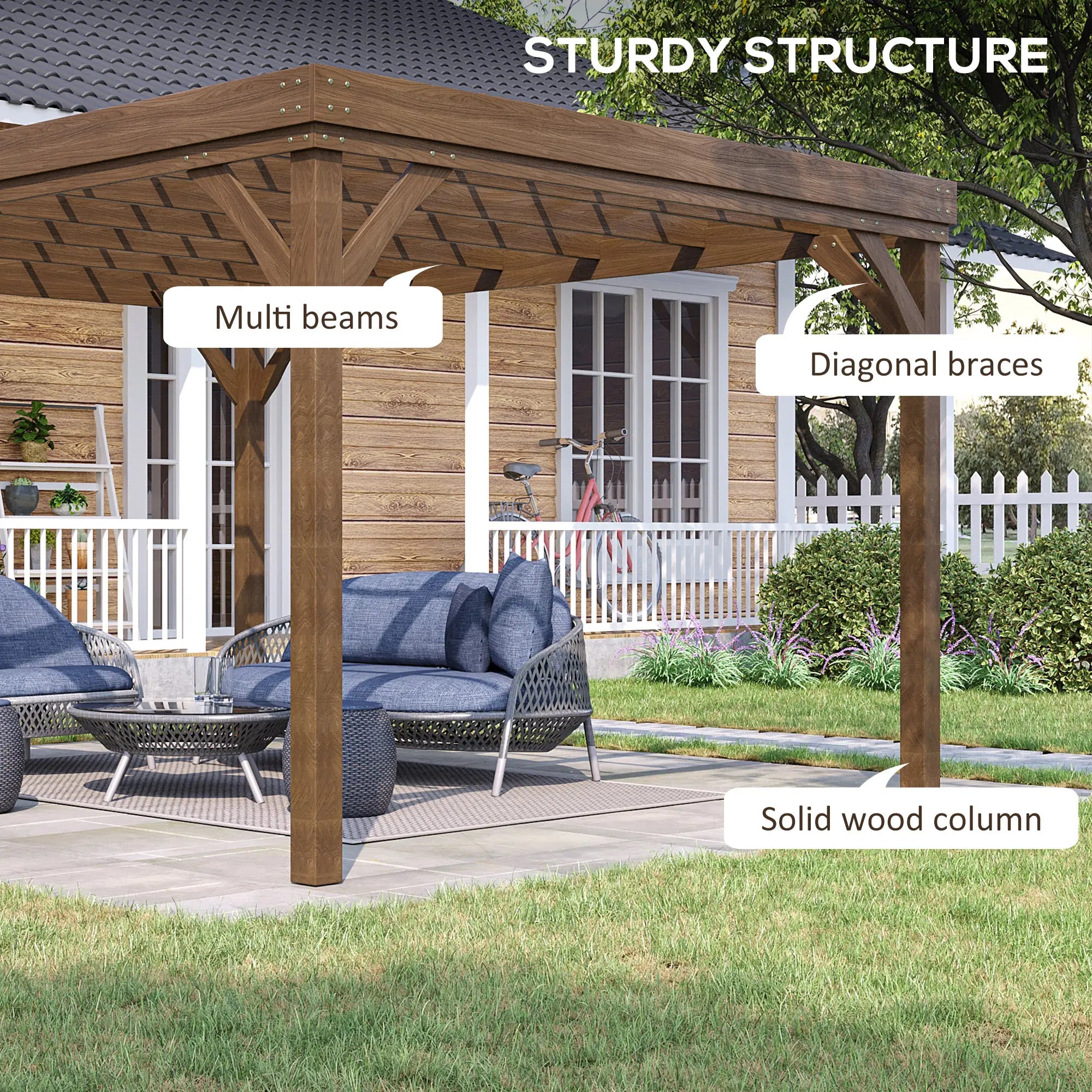 10' x 12' Wood Pergola Grape Trellis, Garden Patio Backyard Pergolas at Gallery Canada
