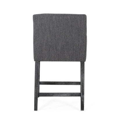 Upholstered Counter Stool, Rubberwood Frame, 24" L x 23" W x 39.5" H, Charcoal Gray Bar Stools at Gallery Canada