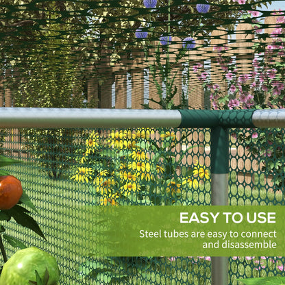 Cage de protection pour plantes 8,1' x 4,1', porte à fermeture éclair enroulable, cadre en acier galvanisé