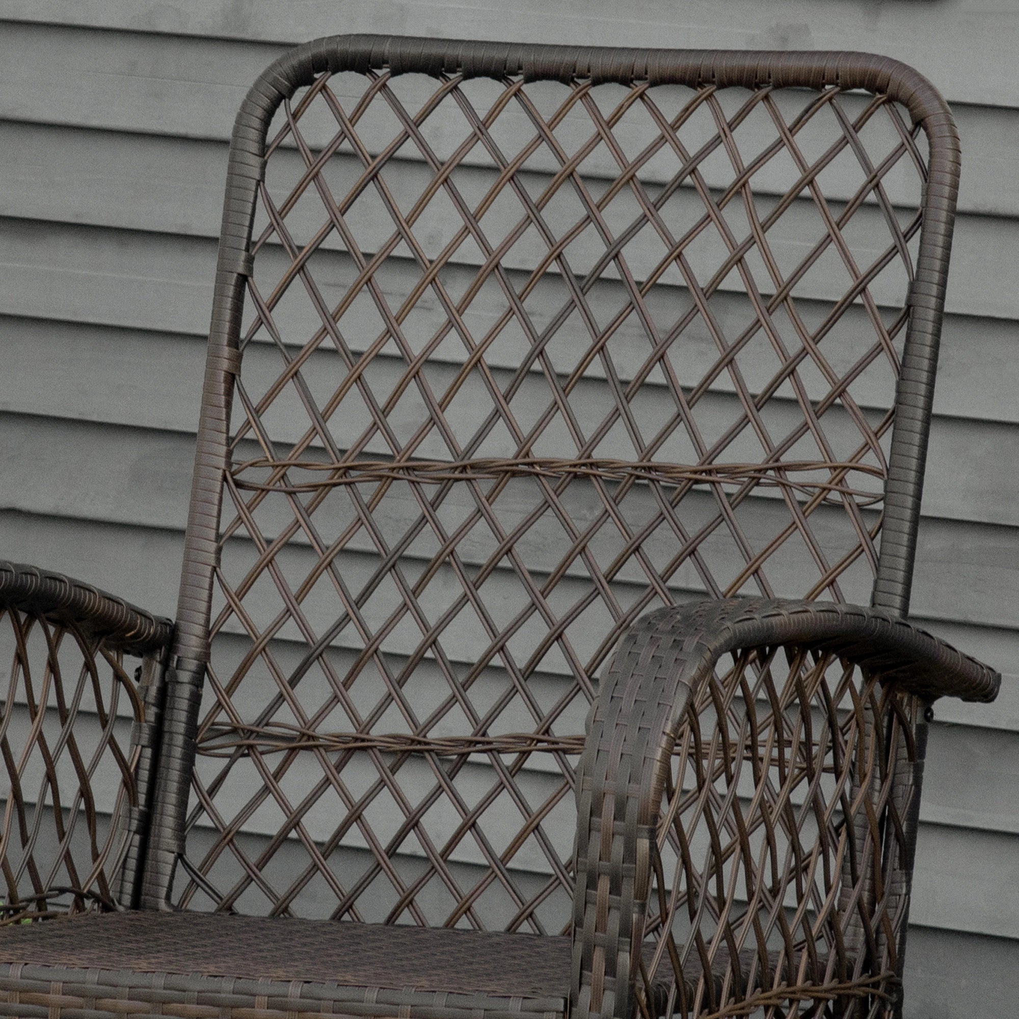 Rattan Rocking Chair, Outdoor Wicker Patio Furniture with Cushions, Cream White Outdoor Rocking Chairs at Gallery Canada