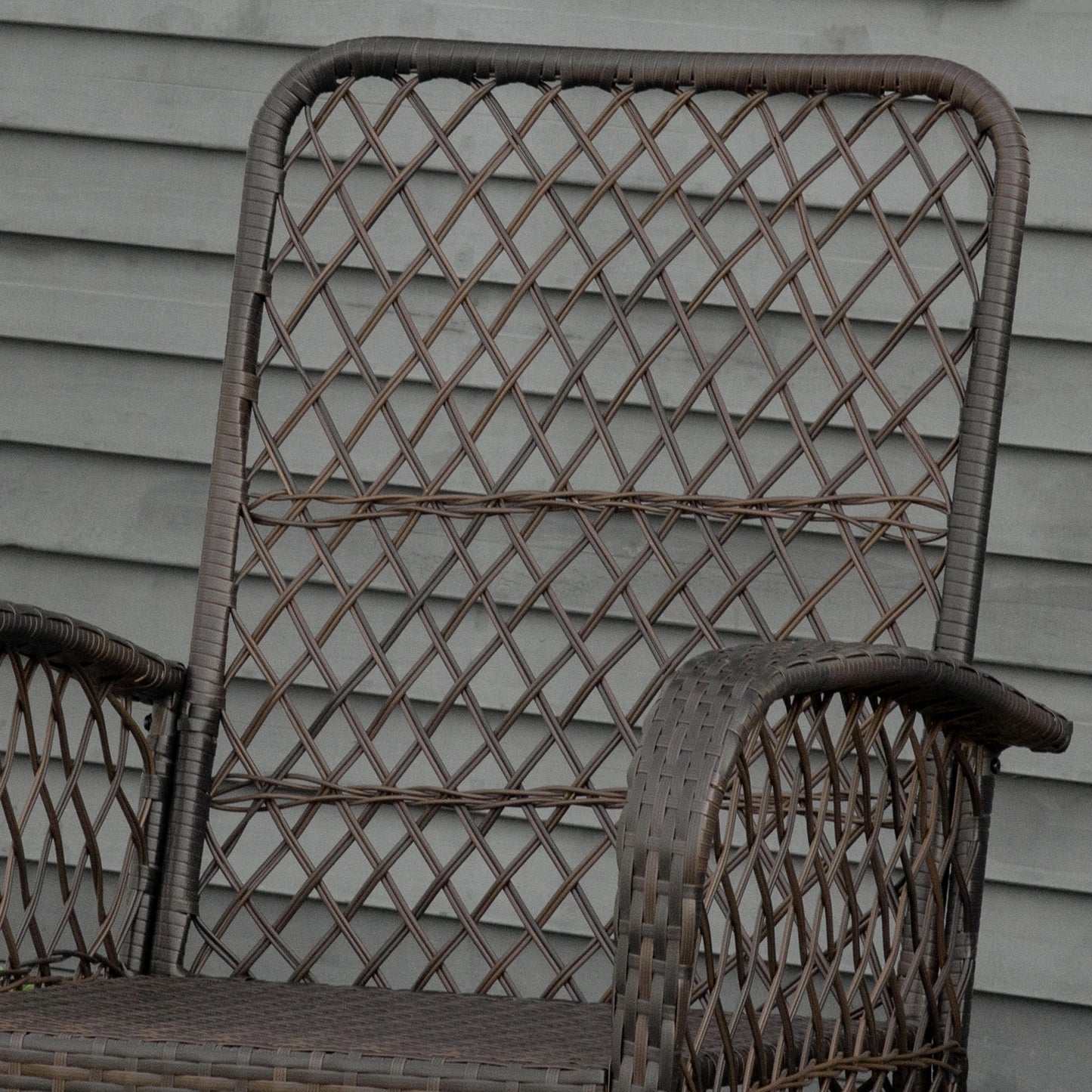 Rattan Rocking Chair, Outdoor Wicker Patio Furniture with Cushions, Cream White Outdoor Rocking Chairs at Gallery Canada