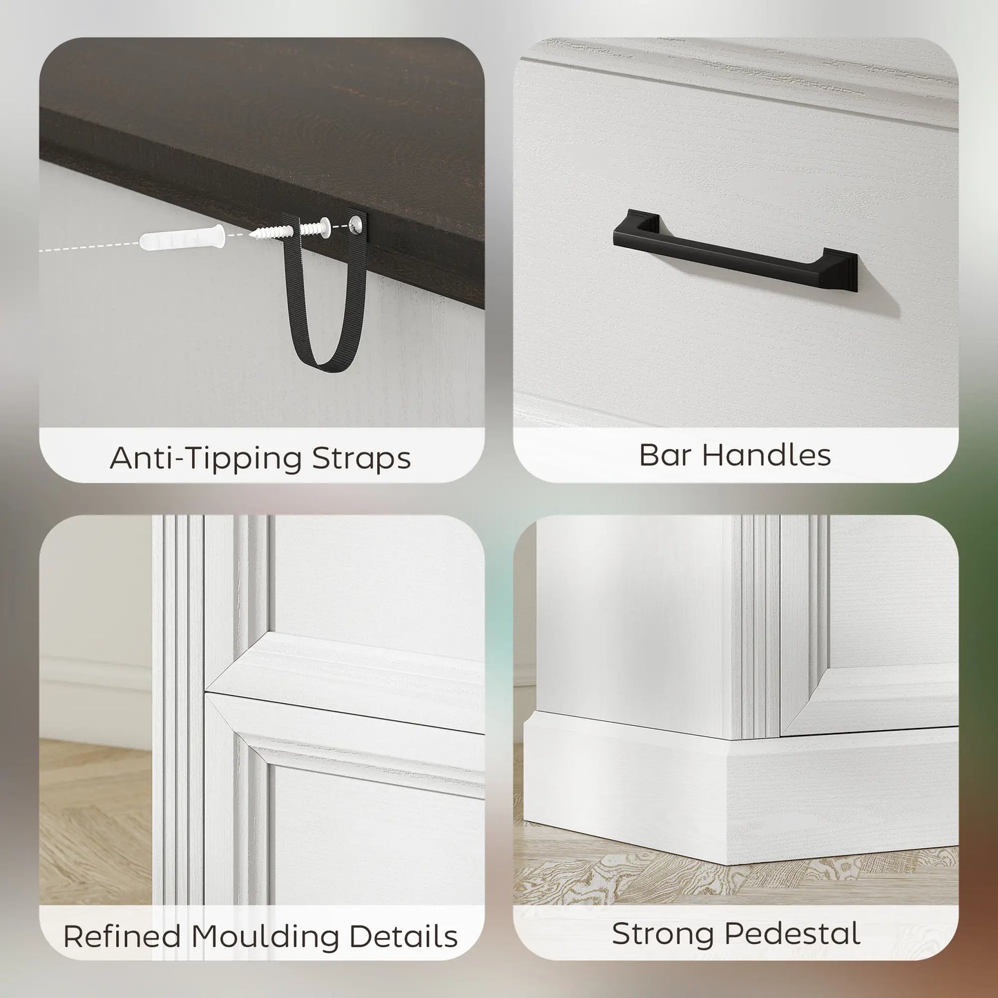 Lateral Filing Cabinet, Farmhouse, 2 Silent Drawers, Letter A4 Legal, White Office Cabinets & Cupboards at Gallery Canada