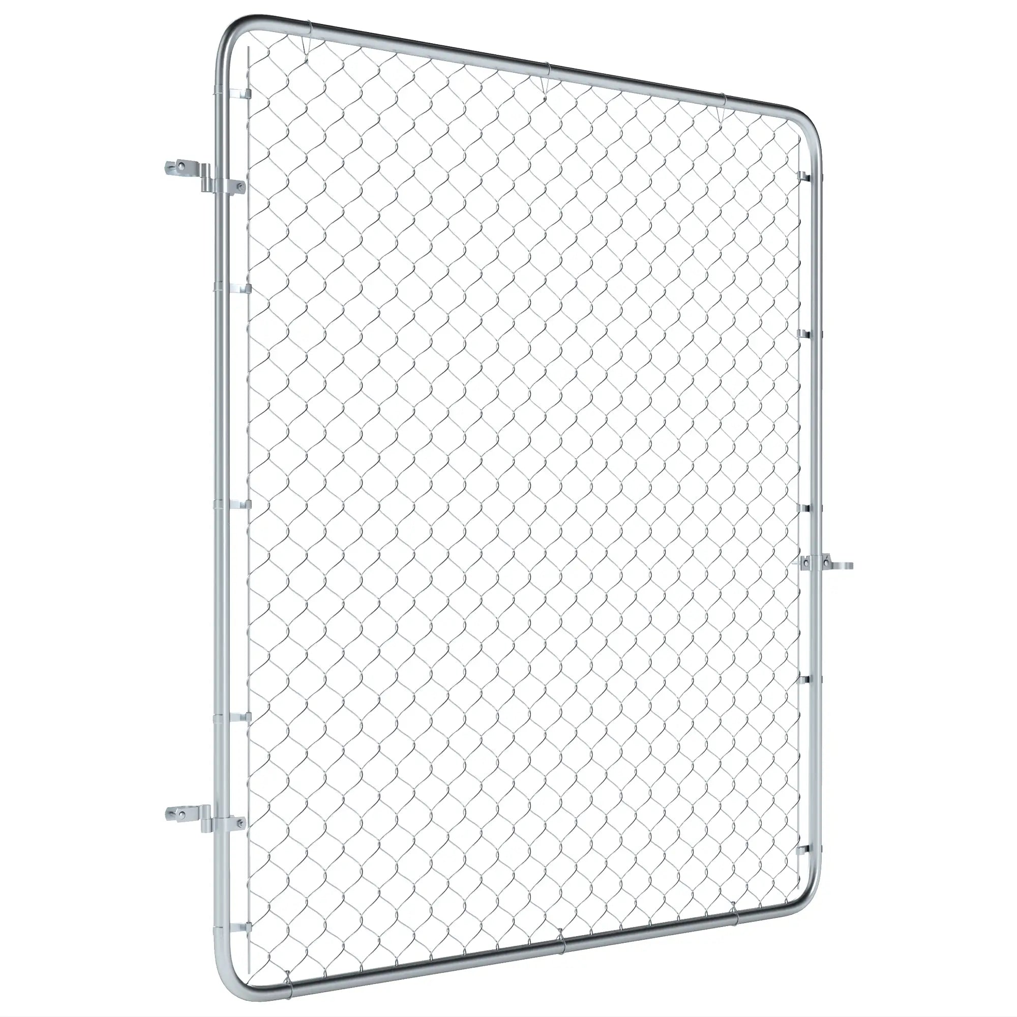 Chain Link Fence Gate, Galvanized Steel Garden Door, 70.9 x 70.9 in., Silver Garden Decor Silver at Gallery Canada