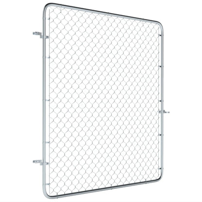 Chain Link Fence Gate, Galvanized Steel Garden Door, 70.9 x 70.9 in., Silver Garden Decor Silver at Gallery Canada