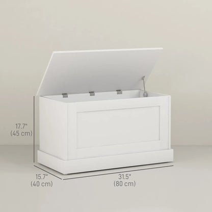 31.5 Inches Storage Chest, Wooden Box, Wood Grain, White Storage Cabinets at Gallery Canada