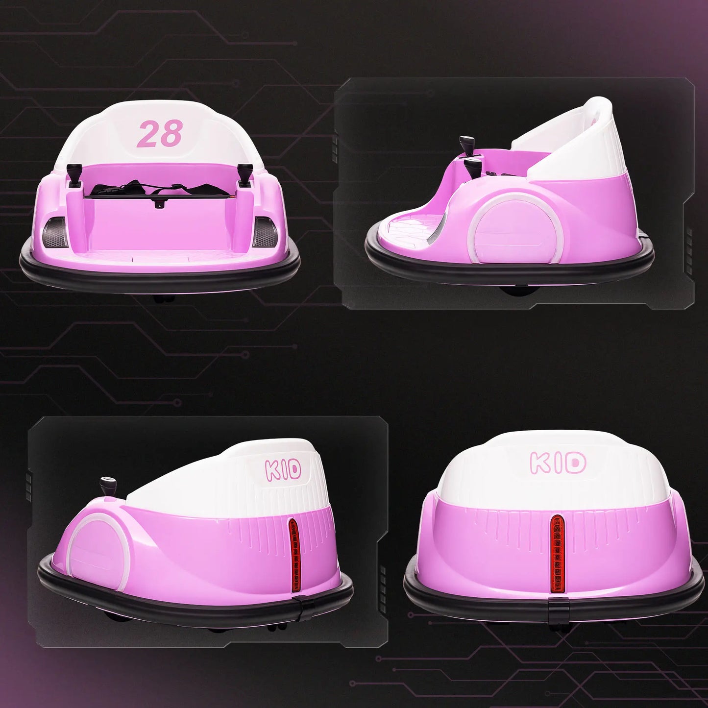 12V Bumper Car, 360 Remote Control, Lights Music Horn, 1.5-5 Years, Pink Electric Toy Cars at Gallery Canada