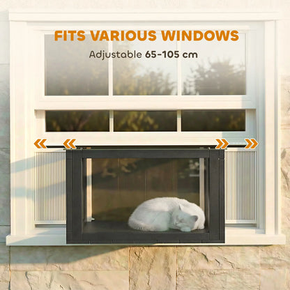 Outdoor Cat Enclosure, Adjustable Cat House, Waterproof Top, 24" x18.5" x16.1", Black White Outdoor Cat Enclosures at Gallery Canada