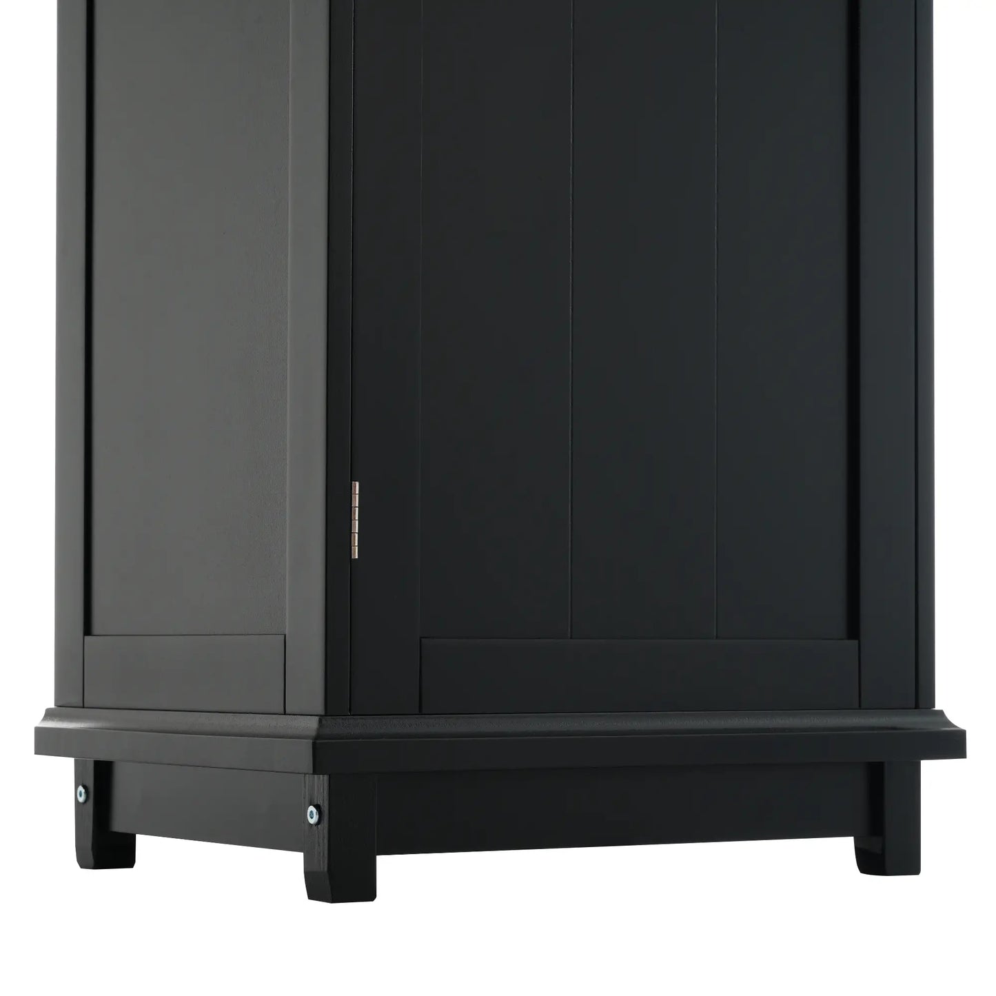 Bathroom Storage Cabinet, Glass Doors, Adjustable Shelves, 18" L x 14" W x 63" H, Black Bathroom Cabinets at Gallery Canada