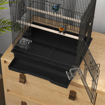 23" Bird Cage, Finches Canaries, Parrot Cage, 2 Feeders, Black Bird Cages at Gallery Canada