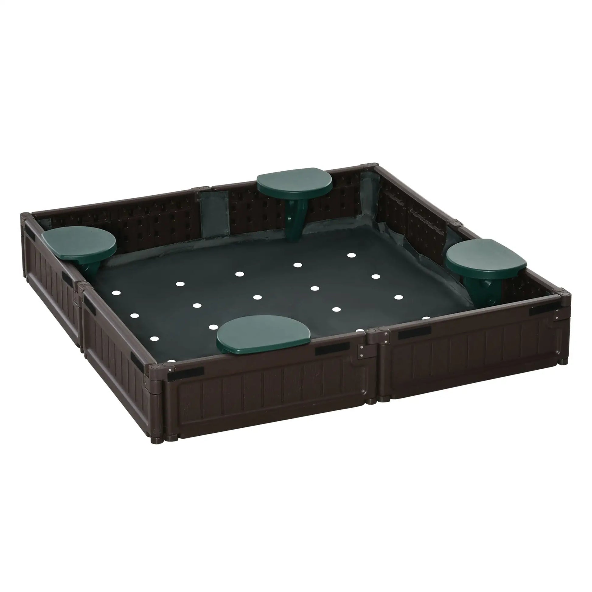 Kids Outdoor Sandbox with Canopy, Bottom Fabric Liner, Brown Sandboxes & Accessories at Gallery Canada