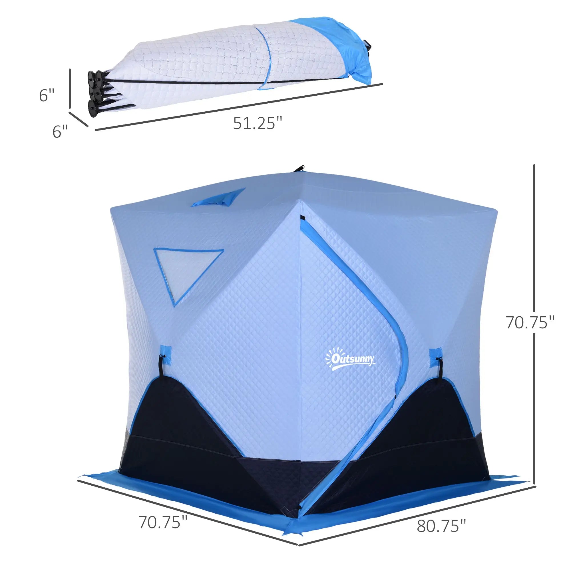 4-Person Pop-Up Ice Fishing Tent, Insulated Shelter, Ventilation Windows, Double Doors, Carry Bag, -22℉ Ice Fishing Tents at Gallery Canada