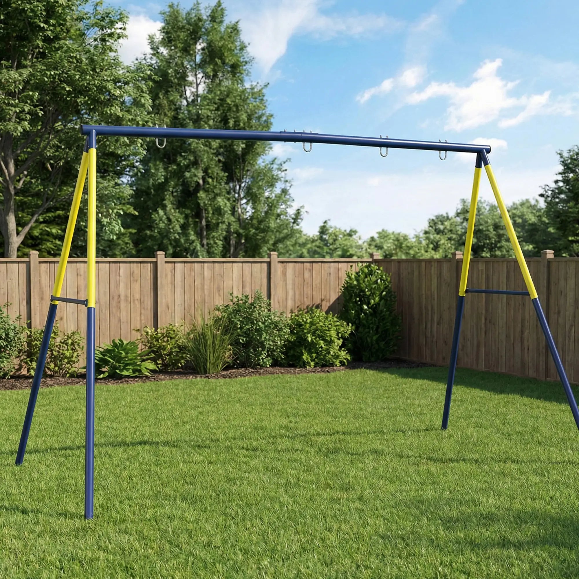 Kids Swing Set, Heavy Duty Metal, 2 Seat, Supports 150 kg, Indoor Outdoor, Blue Gym Sets & Swings at Gallery Canada
