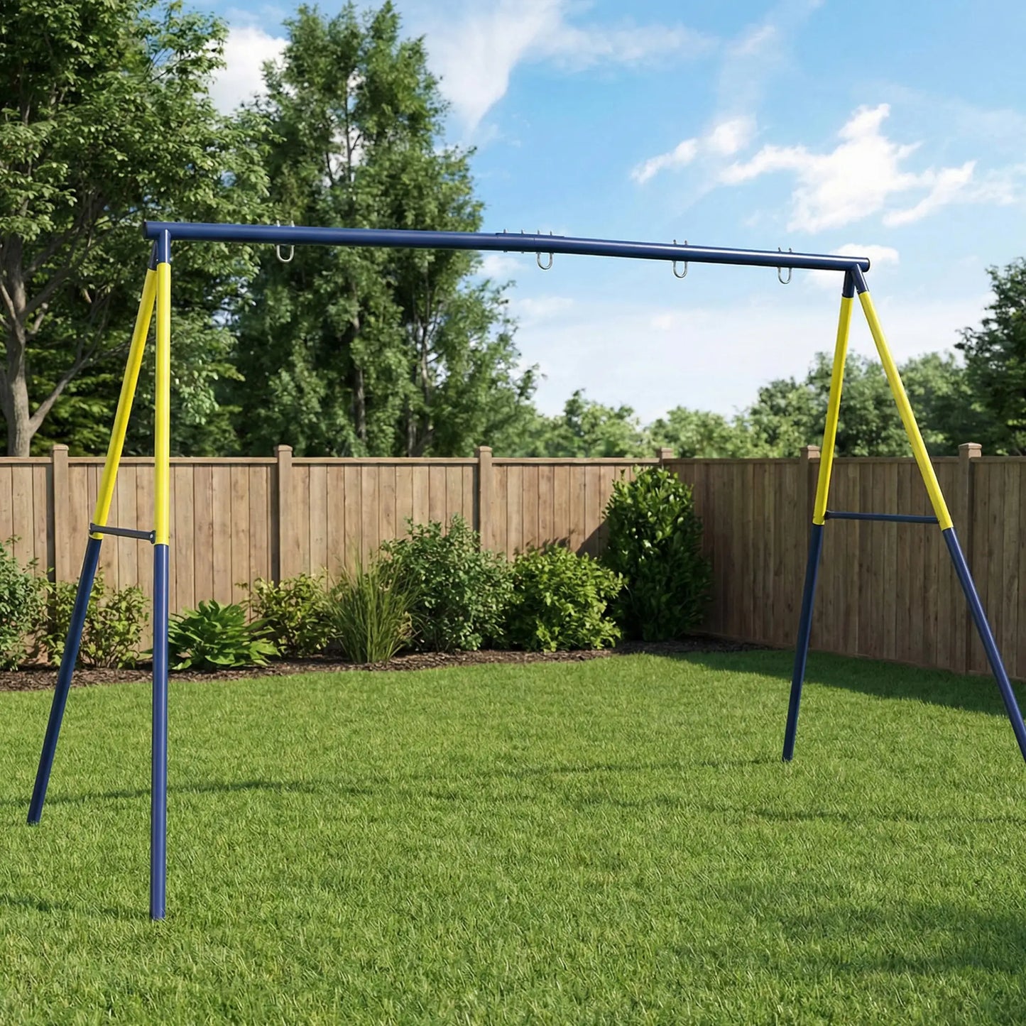 Kids Swing Set, Heavy Duty Metal, 2 Seat, Supports 150 kg, Indoor Outdoor, Blue Gym Sets & Swings at Gallery Canada