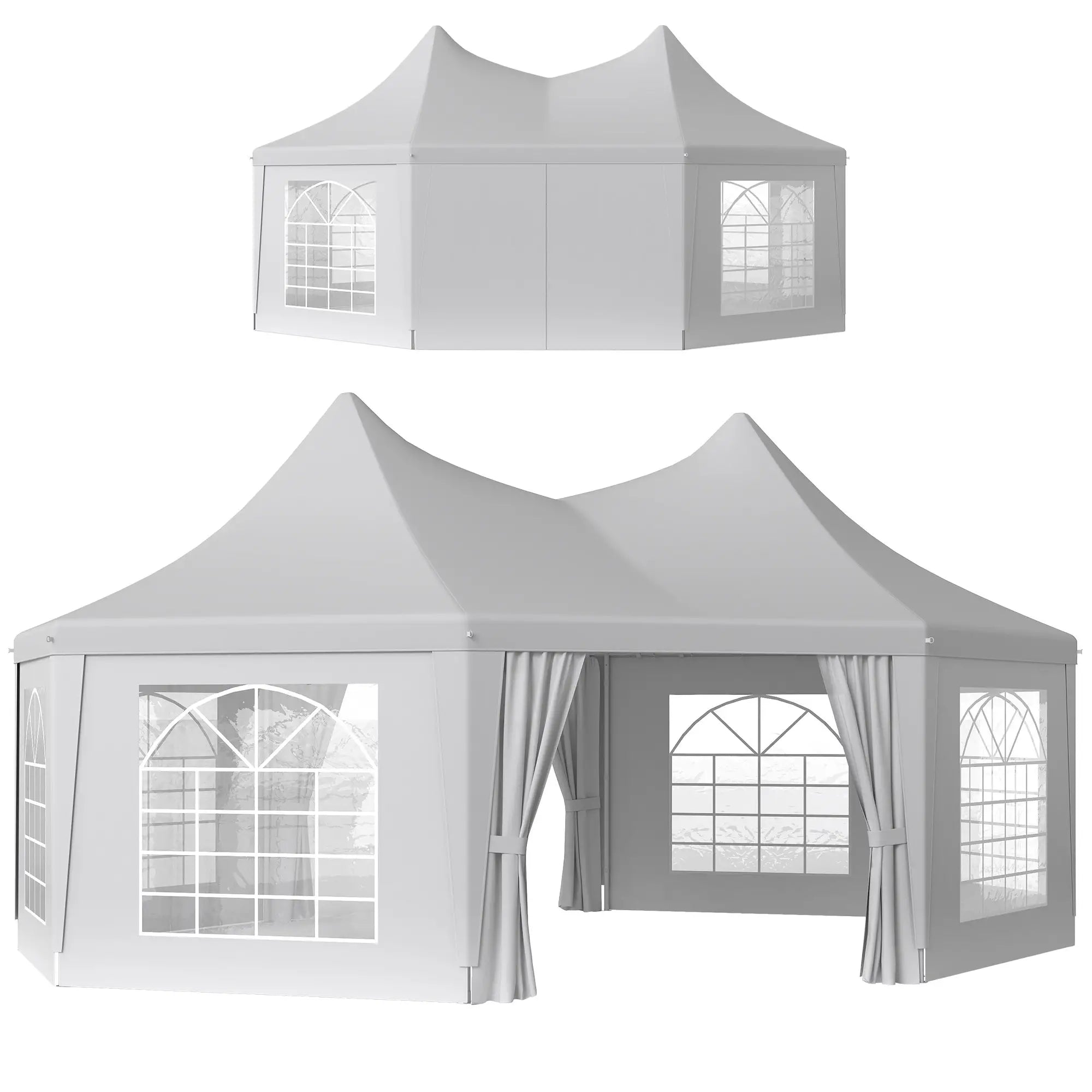 16' x 22' White High Peak Octagonal Wedding Tent, Removable Walls, White Canopy Tents at Gallery Canada