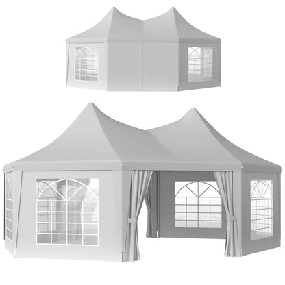 16' x 22' White High Peak Octagonal Wedding Tent, Removable Walls, White Canopy Tents at Gallery Canada