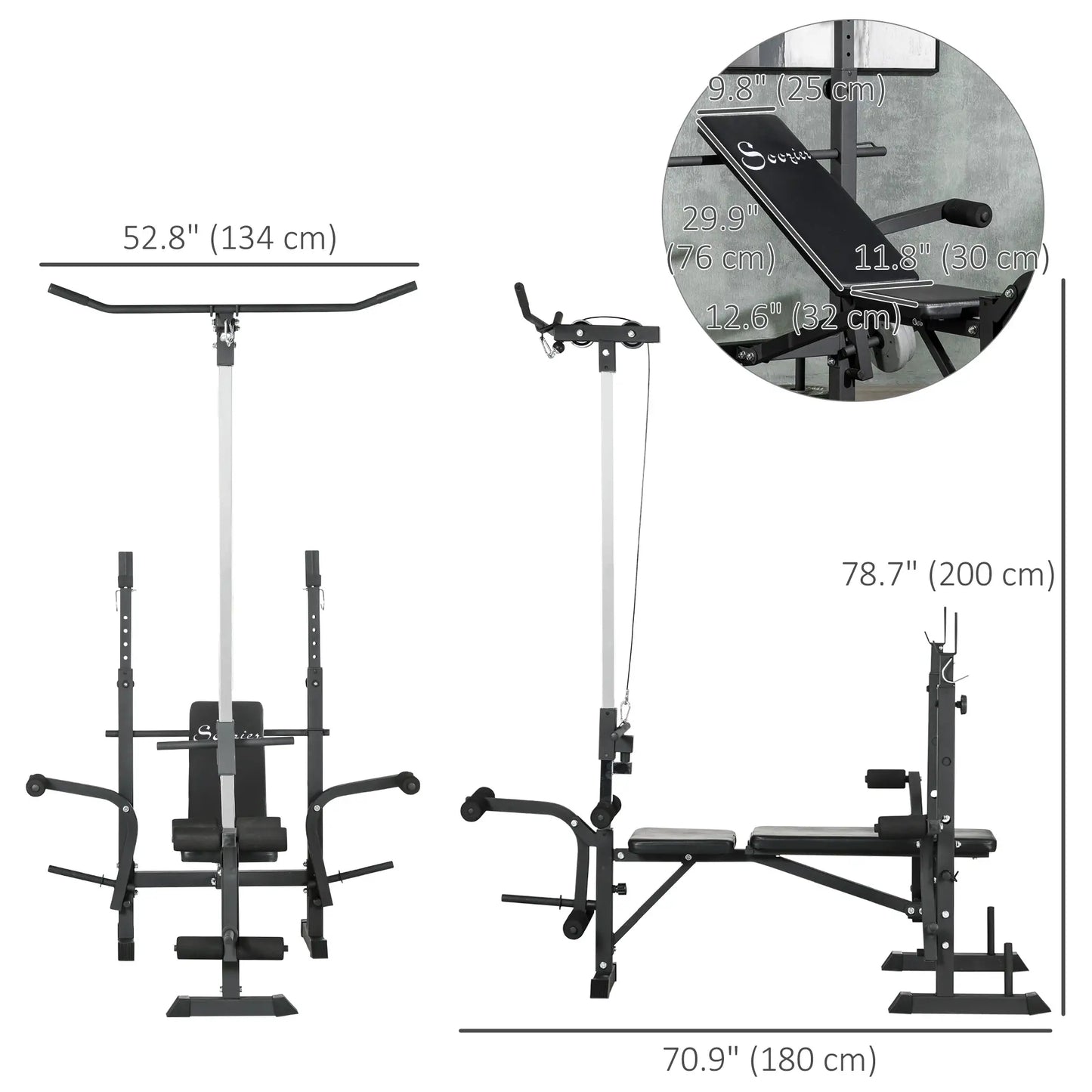 Adjustable Weight Bench with Pulley System for Home Gym Full Body Workout Weight Benches at Gallery Canada
