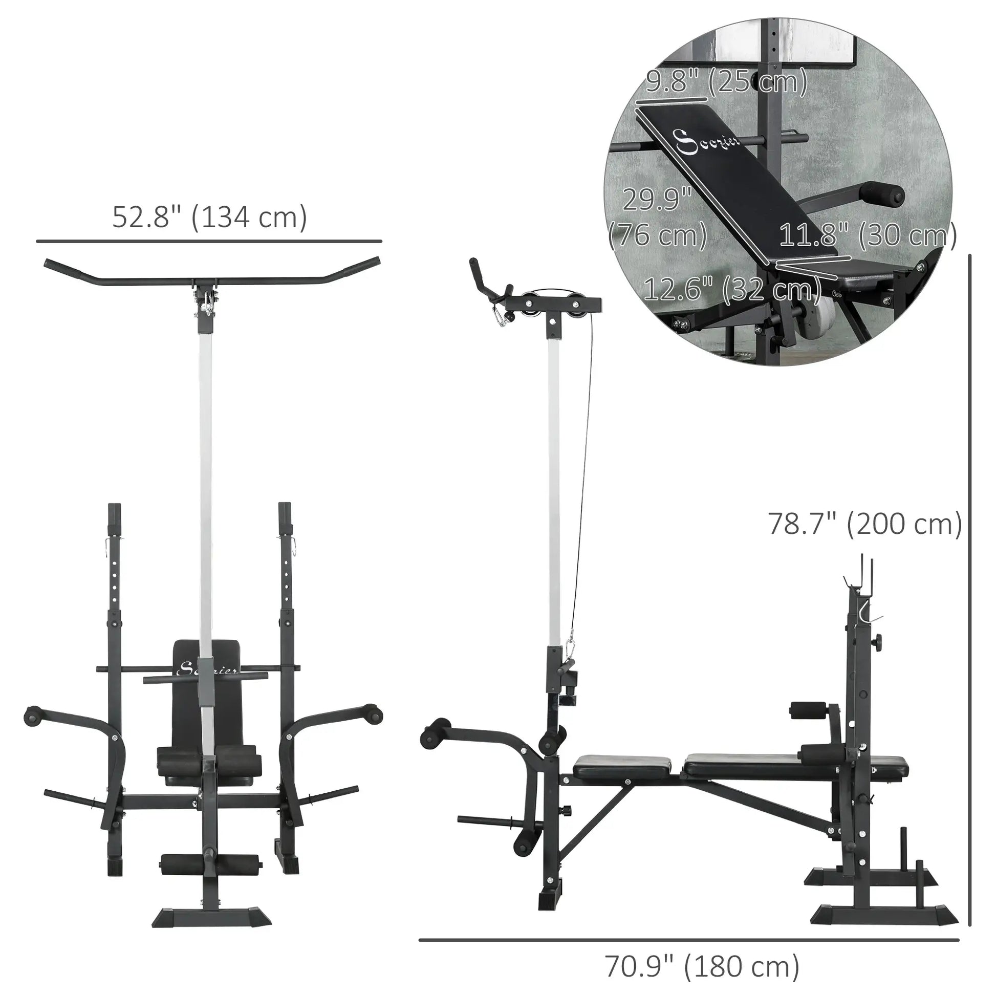 Adjustable Weight Bench with Pulley System for Home Gym Full Body Workout Weight Benches at Gallery Canada