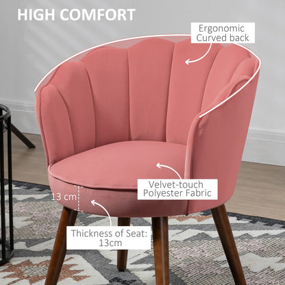 Modern Accent Chair, Velvet-Touch Fabric, Wood Legs, Pink Accent Chairs at Gallery Canada
