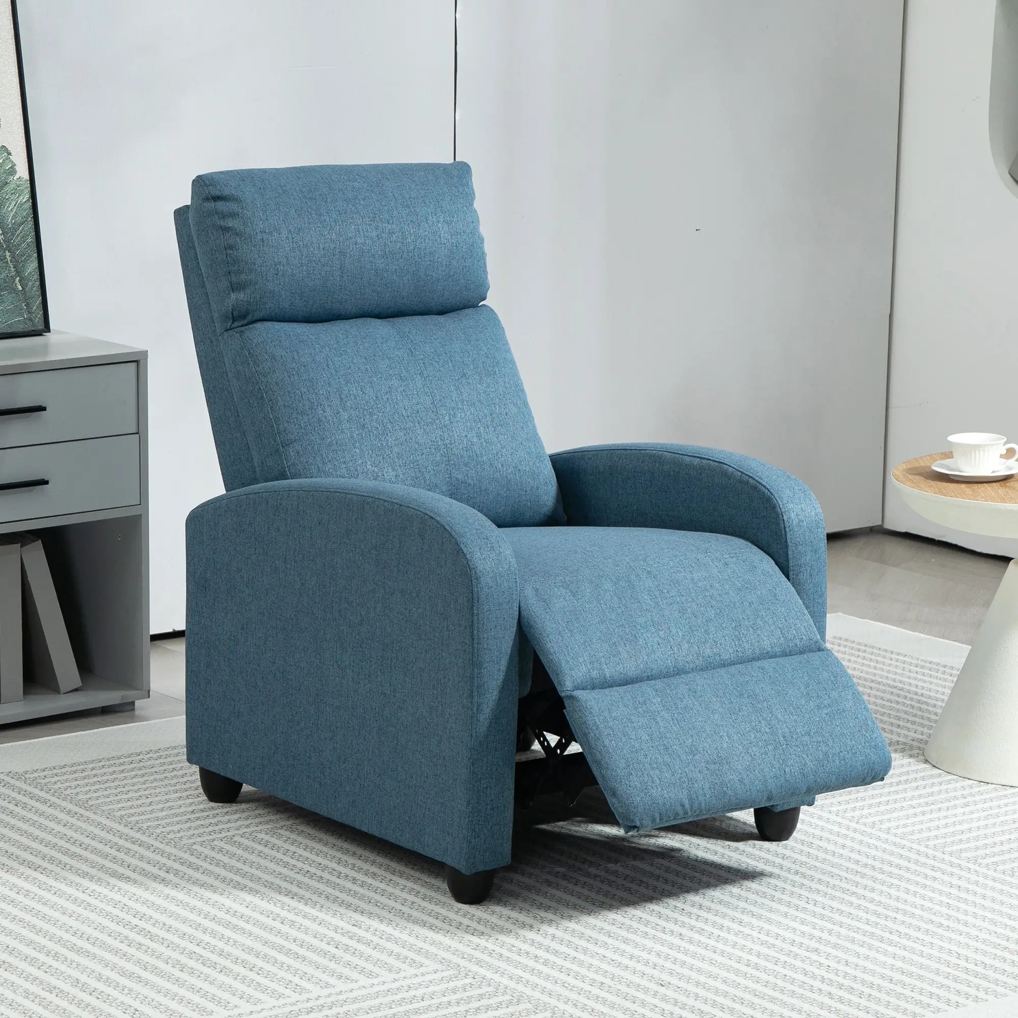 Manual Recliner Chair, Padded Seat, Living Room, Blue Sofas & Reclining Chairs at Gallery Canada