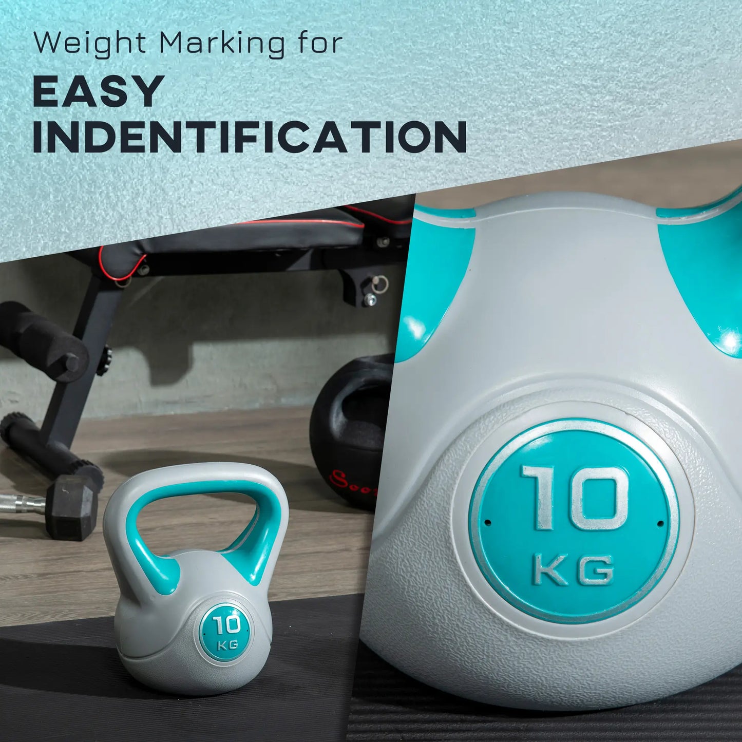 22 Lb Soft Kettlebell, Sand Filled Weight, Light Blue