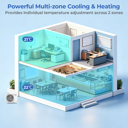 18000 BTU 2 Zone 24 SEER2 Ceiling Cassette Mini Split, White 2 Zone Mini Split at Gallery Canada