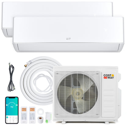 27000 BTU 2 Zone 24 SEER2 Mini Split AC With Heat Pump, 9K + 12K, White Mini Split Air Conditioners at Gallery Canada