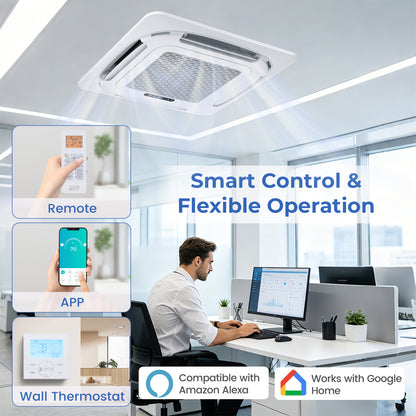 27000 BTU 2 Zone 24 SEER2 Ceiling Cassette Mini Split, White 2 Zone Mini Split at Gallery Canada